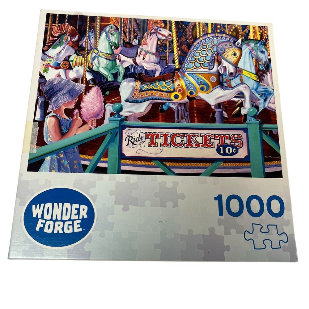 Wonder Forge Cotton Candy Carousel 1000 Piece Jigsaw Puzzle Boxed